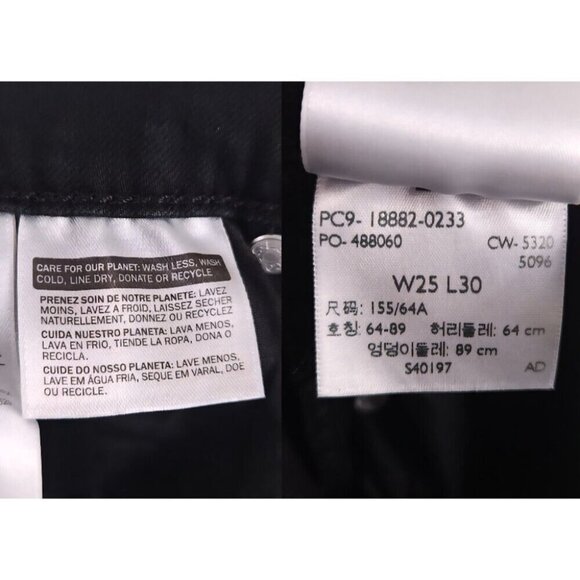 Levi's 721 High Rise Skinny Jeans Size XS 25 x 30 Soft Black $95 - Picture 13 of 16